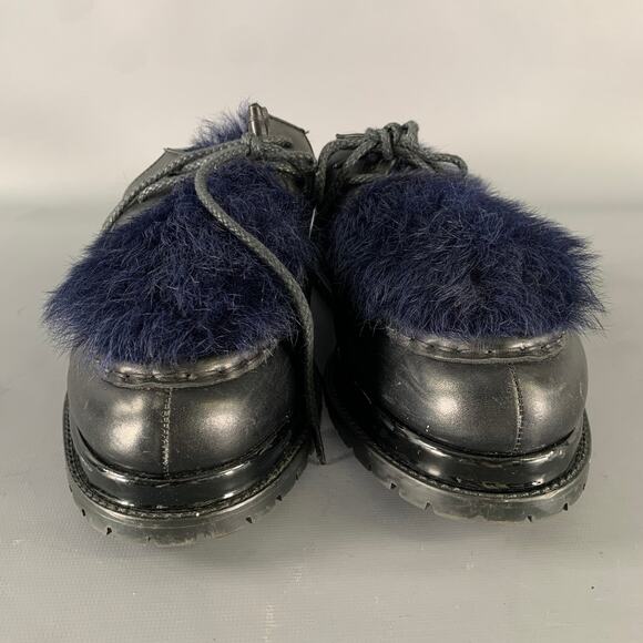 SACAI Size 8 Black Navy Leather Mules Loafers main image 5